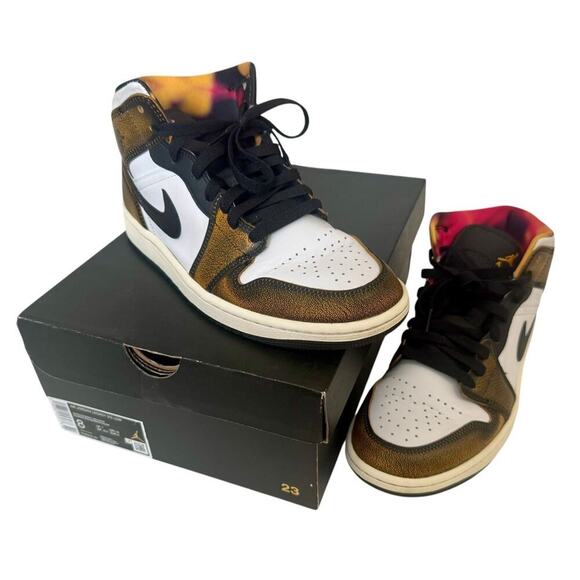 NIKE AIR JORDAN 1 Mid SE Retro Wear Away Taxi Shoes Black/White/Sail Men’s 7.5 main image 7